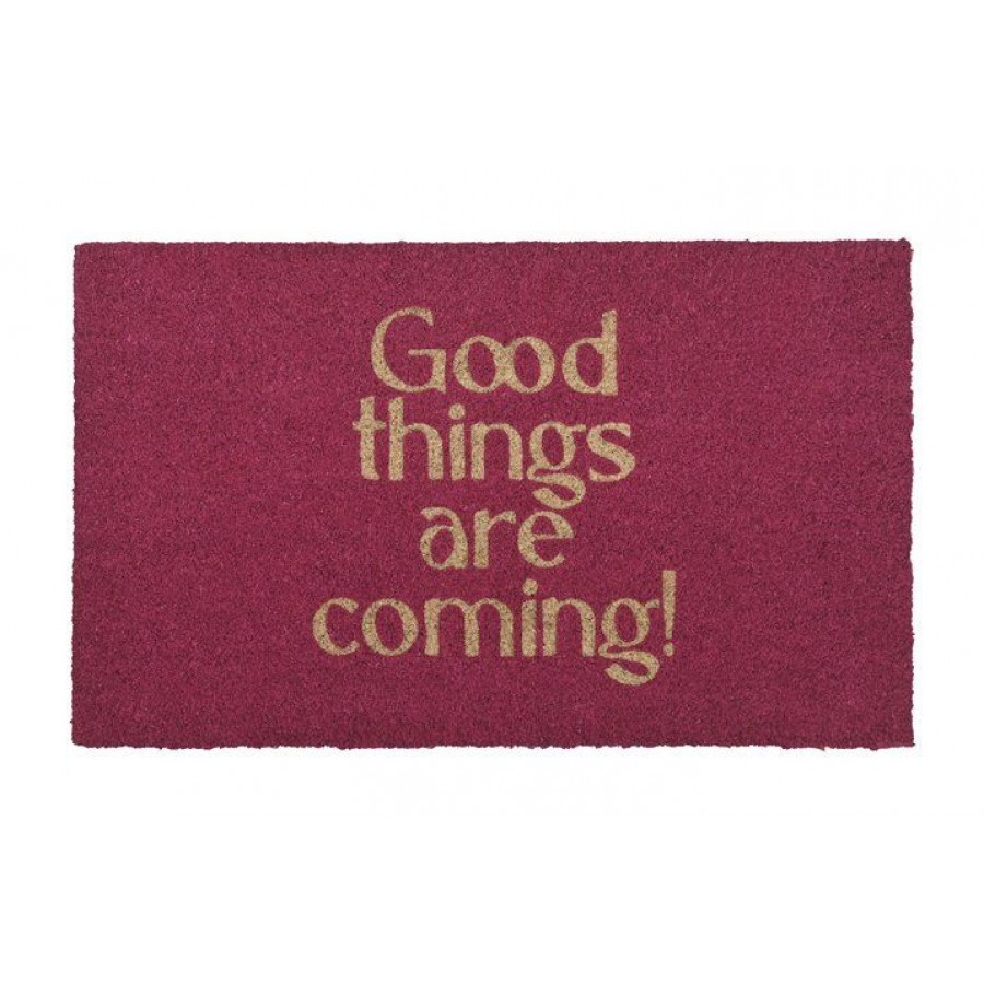 Πατάκι Εισόδου Κοκοφοίνικας Κόκκινο  "Good Things Are Coming" Gift Company 1131101013   45 x 75 εκ. Χαλάκια Εισόδου